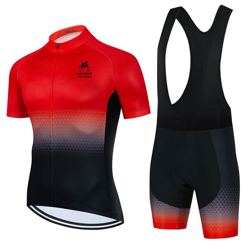 Cycling Clothes Suit Breathable Short Sleeve Suspender Shorts