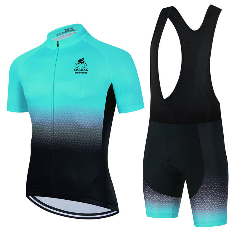 Cycling Clothes Suit Breathable Short Sleeve Suspender Shorts