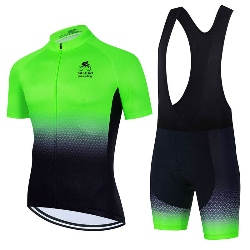 Cycling Clothes Suit Breathable Short Sleeve Suspender Shorts